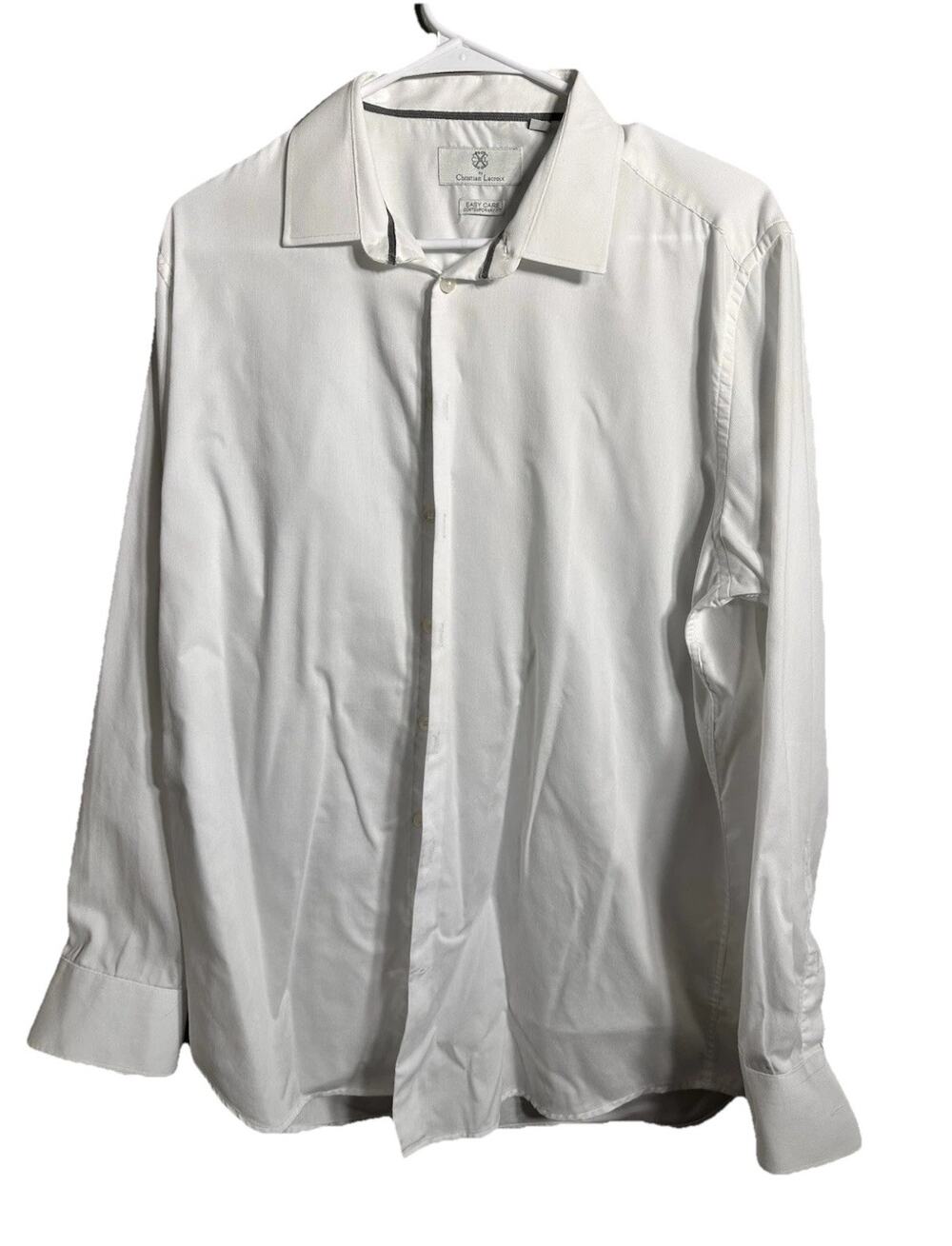 Christian Lacroix‎ White Easy Care Cotton Contemporary Fit Dress Shirt 16 32/33